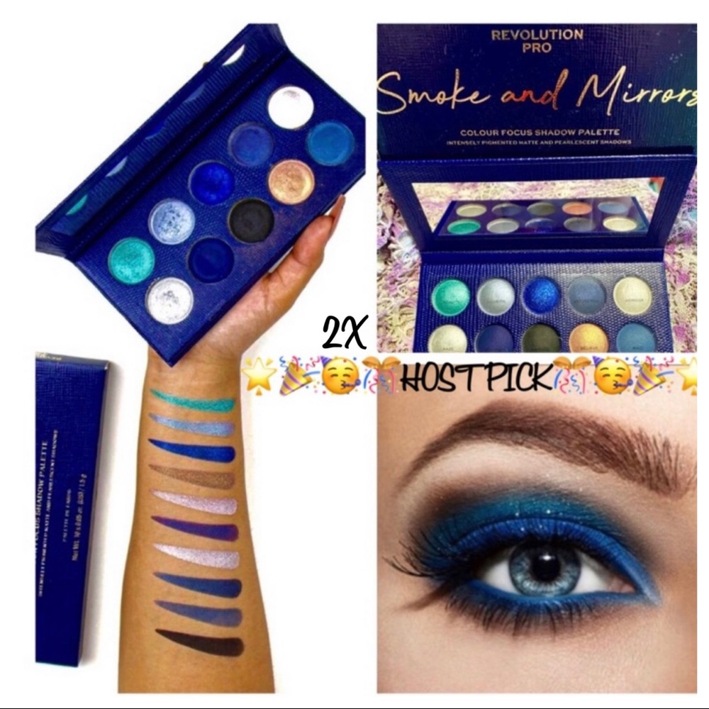 🎉2X HP🎊NIB REVOLUTION PRO “Smoke & Mirrors” 10Pc Intense Eyeshadow Kit